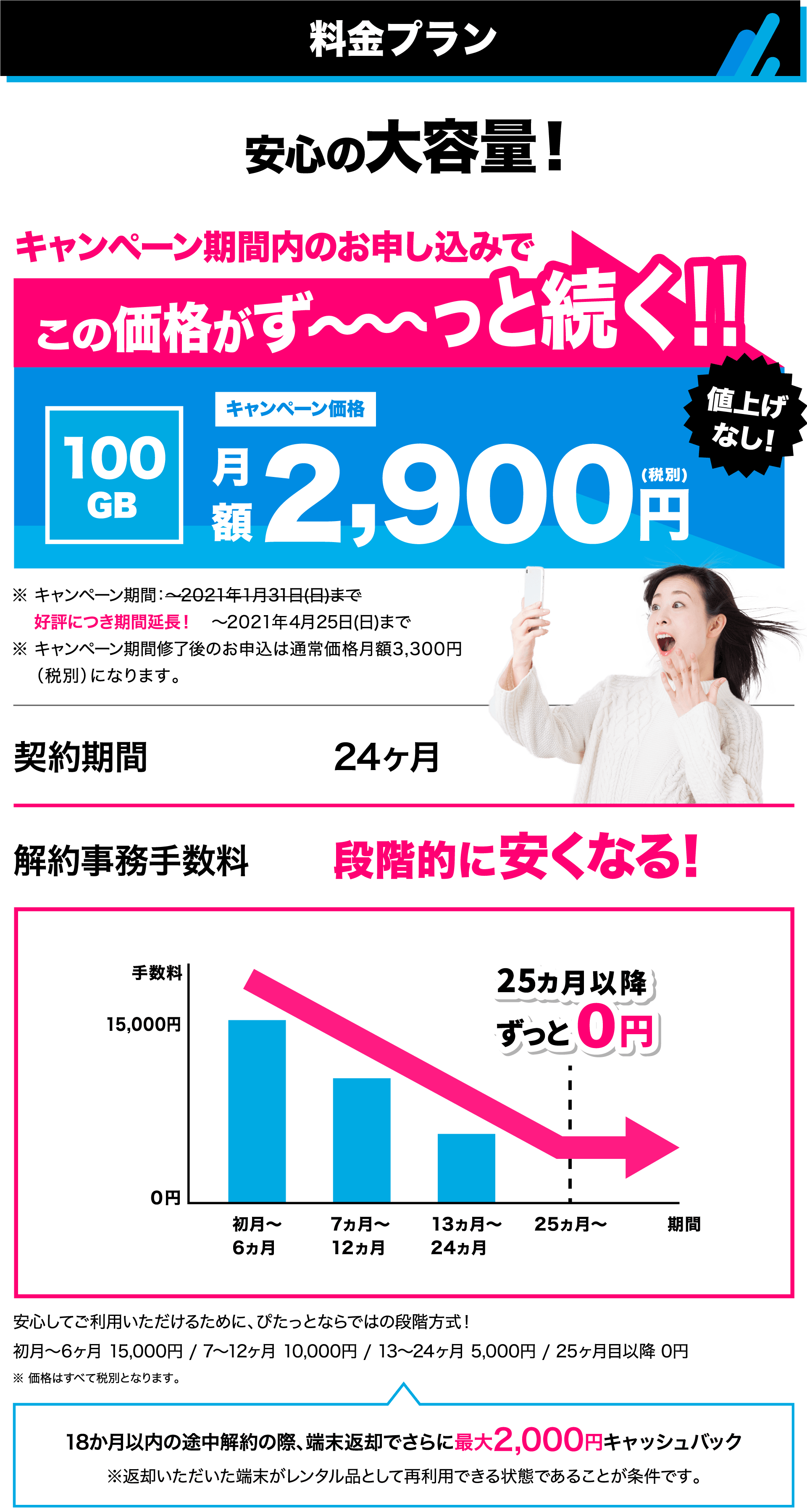 料金プラン 安心の大容量 PC
