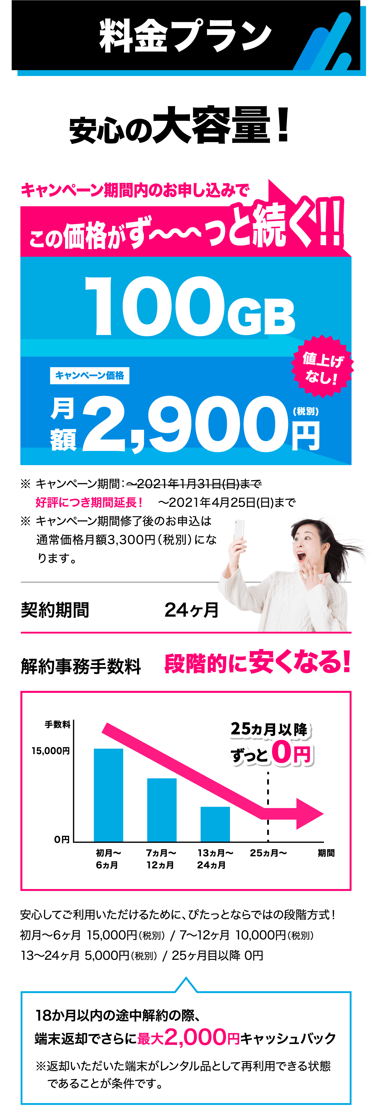 料金プラン 安心の大容量 SP